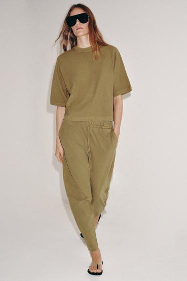 Zara Футболка с короткими рукавами и эффектом потертости