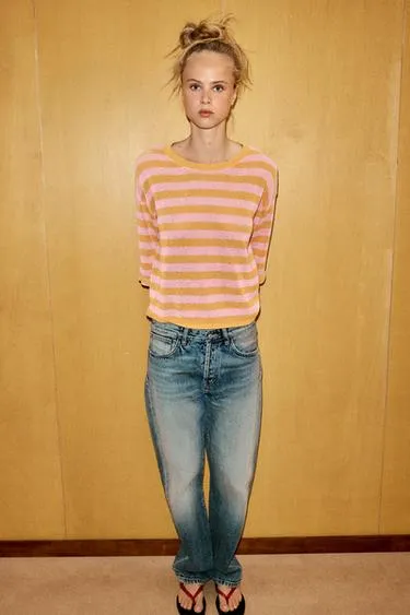 Вязаный топ в полоску