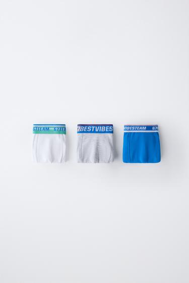 Zara 6-14 лет/набор из 3 трусов-боксеров с надписью