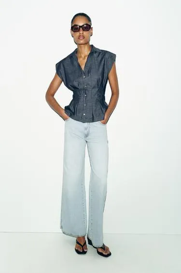 Приталенная рубашка из смесового льна