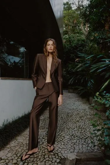 Атласные брюки Slim