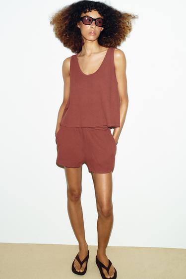 Zara Топ на бретелях структурный