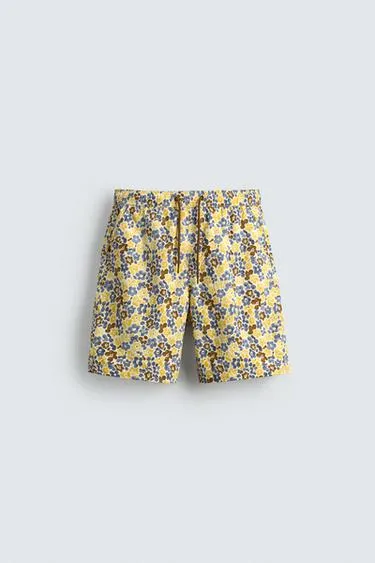 Длинные плавки с цветочным принтом