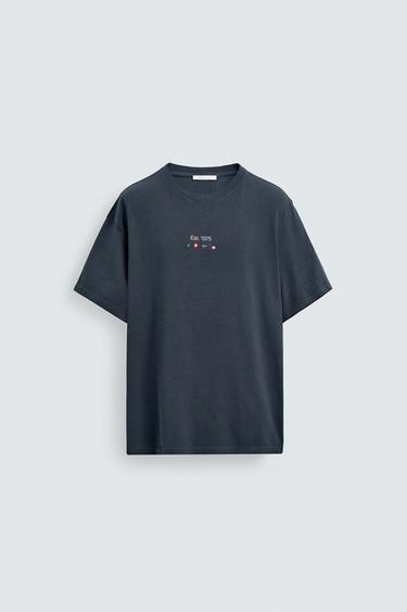 Zara Футболка с морской вышивкой купить с доставкой.