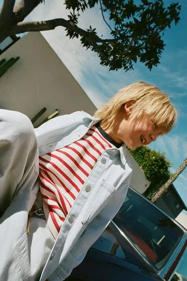 Джинсовая рубашка в рыбий кости- Заказать в России