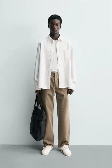 Рубашка стандартной посадки из струящегося денима