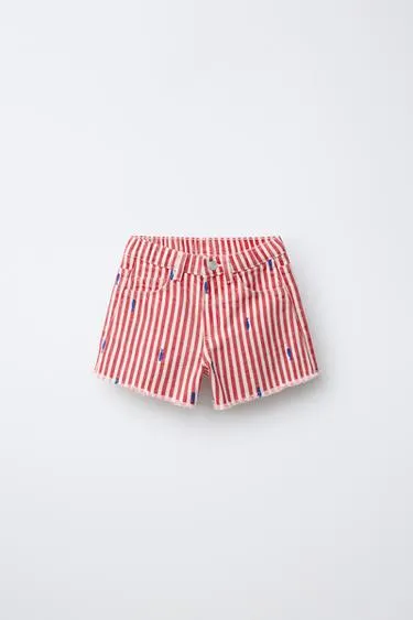 Бермуды Ts Fit из саржи с вышивкой рыбок Casa Lawa X Zara Kids- Заказать в России