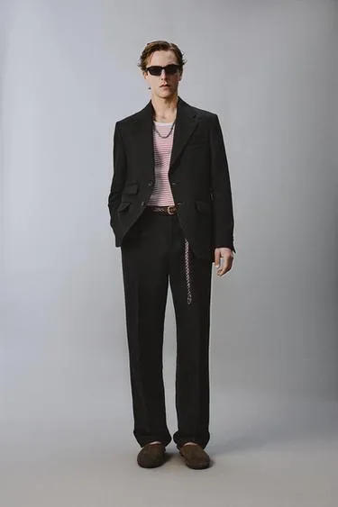 Костюмный пиджак из 100% льняного твила Zara «Aaron Levine»- Заказать в России