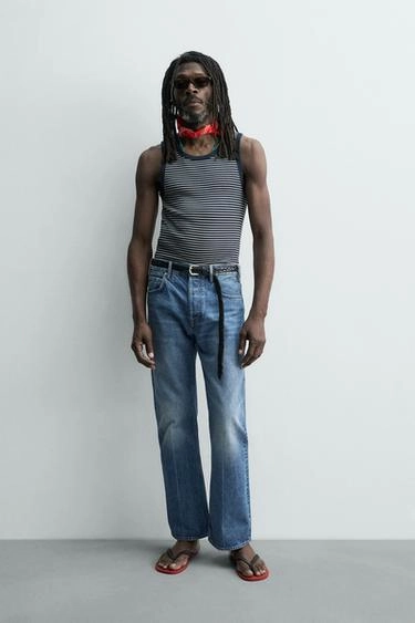 Striped jacquard tank top x aaron levine- Заказать в России