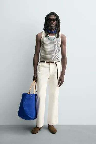 Майка жаккард в полоску X аарон левин