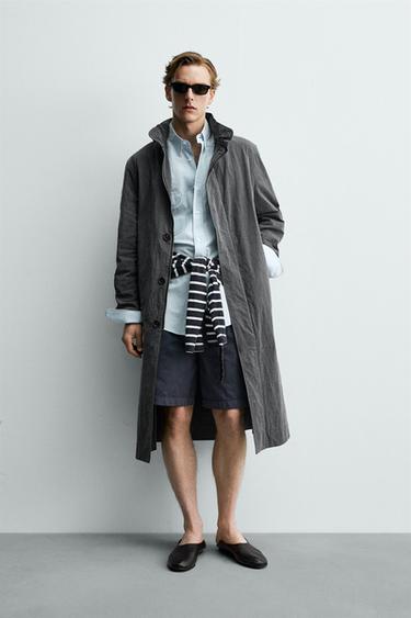 Zara Легкий тренч с эффектом потертости ZARA «AARON LEVINE» купить с доставкой.
