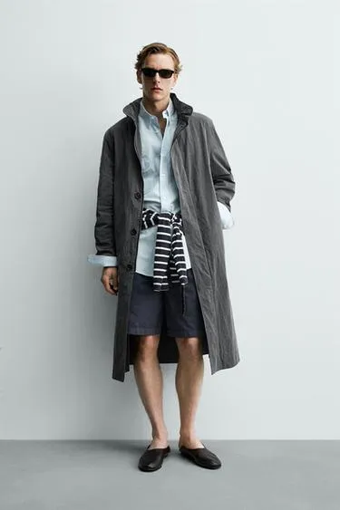 Легкий тренч с эффектом потертости Zara «Aaron Levine»