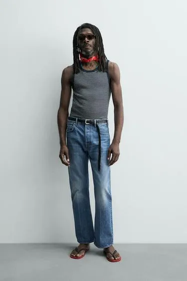 Майка жаккард в полоску X аарон левин