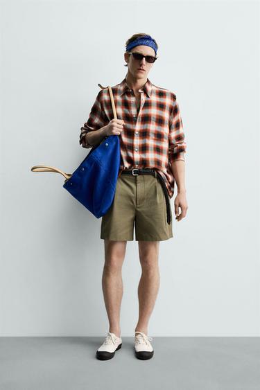 Zara Короткие шорты с защипами — ZARA «AARON LEVINE»