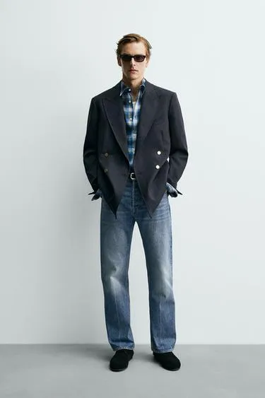 Двубортный блейзер из 100% шерсти Zara «Aaron Levine»