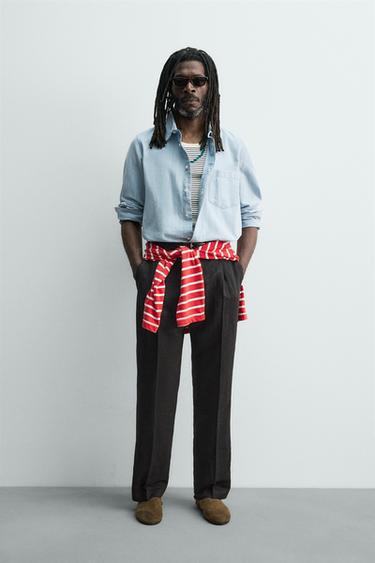 Zara Рубашка жаккардовый деним ZARA «AARON LEVINE» купить с доставкой.