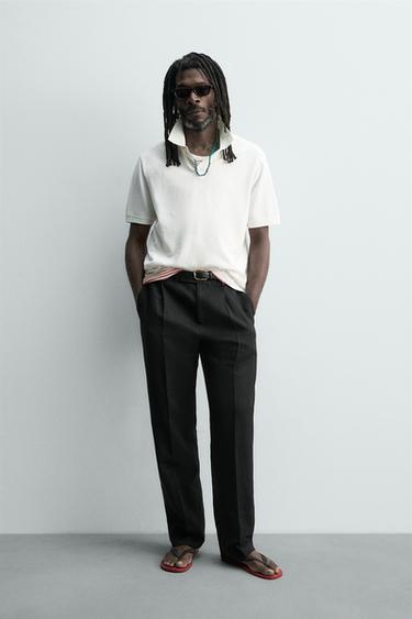 Zara Поло пике с эффектом потертости ZARA «AARON LEVINE»