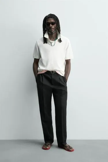 Поло пике с эффектом потертости Zara «Aaron Levine»