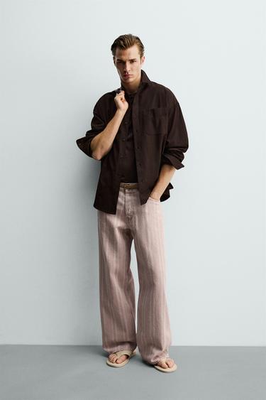 Zara Джинсы  в полоску с принтом