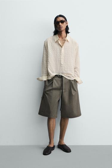 Zara Поло JACQUARD в клетку с жатым эффектом