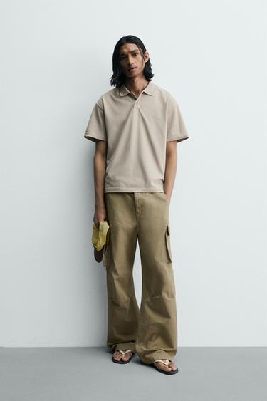 Zara Поло  с эффектом потертости