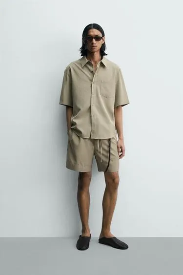 Рубашка  с эффектом потертости