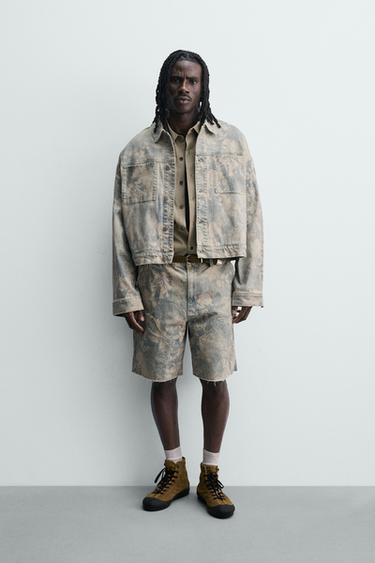 Zara Укороченная джинсовая куртка с цветочным принтом купить с доставкой.