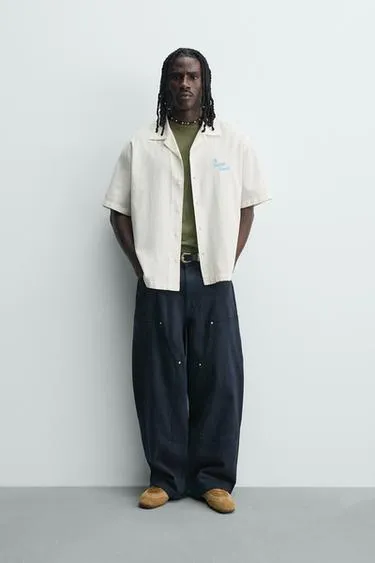 Рубашка  из лиоцелла и хлопка с принтом