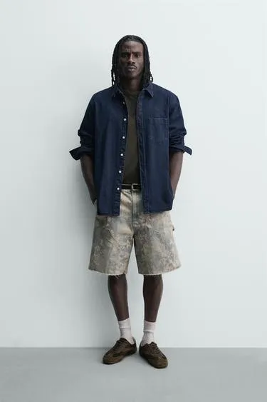 Шорты карго с цветочным принтом- Заказать в России