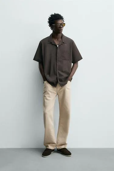 Рубашка стандартной посадки из хлопкового вуаля- Заказать в России