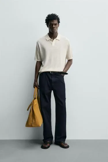 Поло из шелка и льна