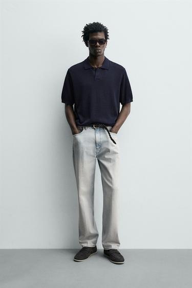 Zara Поло из шелка и льна купить с доставкой.