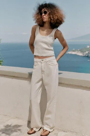 Трикотажный топ с пайетками и блестящей нитью- Заказать в России