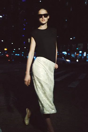 Юбка миди с пайетками — коллекция Zara «Zw»