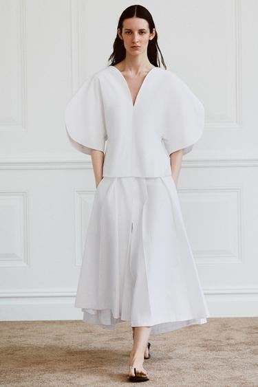 Zara Асимметричная юбка из поплина — коллекция ZARA «ZW» лимитированная серия