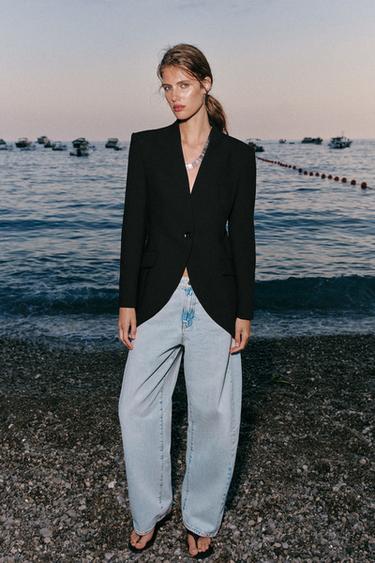 Zara Асимметричный блейзер с подплечниками