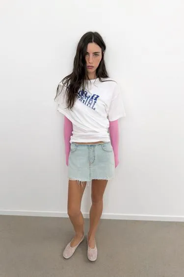 Джинсовая мини-юбка Trf с разрывами