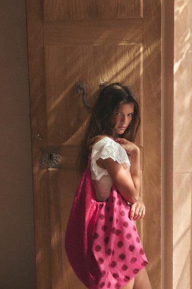 Zara Комбинированная макси-сумка с принтом