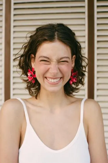 Макси-серьги «эмалированный цветок»