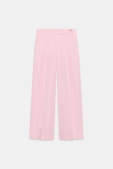 Zara Брюки с широкими штанинами и защипами