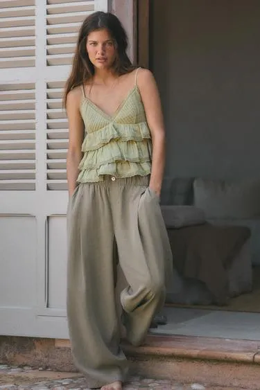 Струящиеся укороченные брюки- Заказать в России