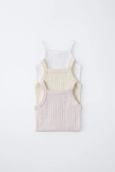 Набор из 3 боди на бретелях Pointelle- Заказать в России