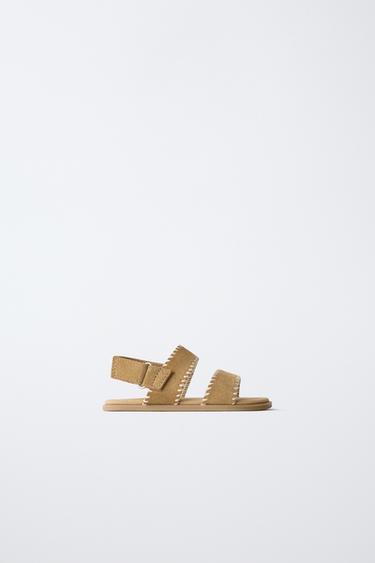 Zara Сандалии из натуральной кожи без каблука