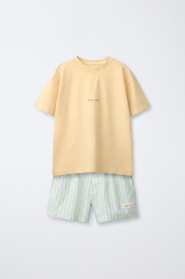 Zara 6-14/ комбинированная пижама в полоску