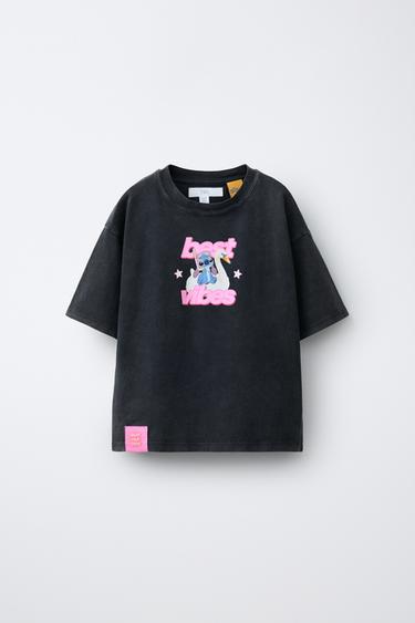 Zara Футболка лило и стич © DISNEY с эффектом потертости
