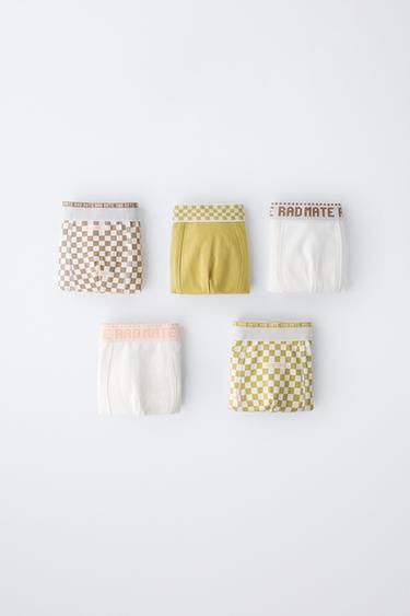 Zara 6-14 лет/набор из пяти трусов-боксеров в клетку купить с доставкой.