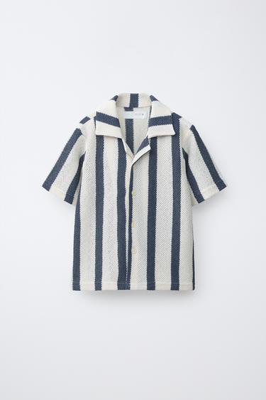 Zara Трикотажная рубашка в полоску купить с доставкой.