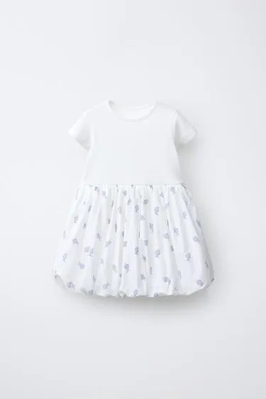 Комбинированное платье-баллон- Заказать в России