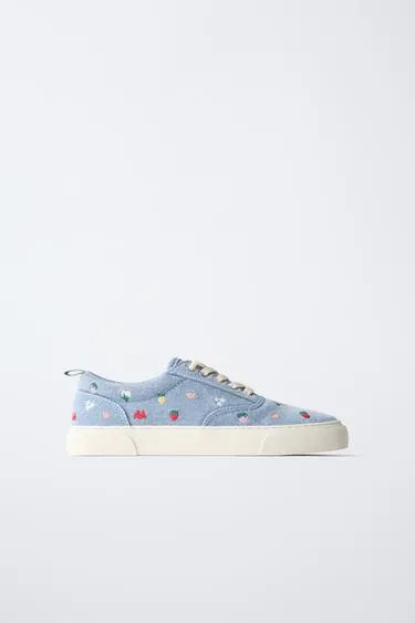 Кеды из хлопка с вышивкой