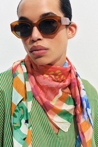 Zara Шарф из модала и шелка с цветочным принтом